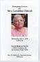 Pamphlet: [Funeral Program for Geraldine Tidwell, July 7, 2010]