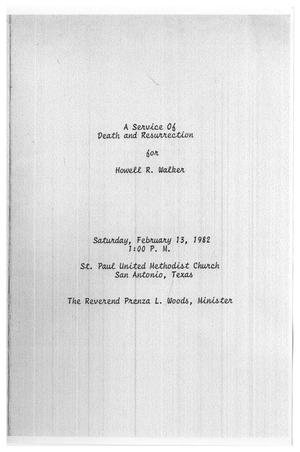 Primary view of object titled '[Funeral Program for Howell R. Walker, February 13, 1982]'.