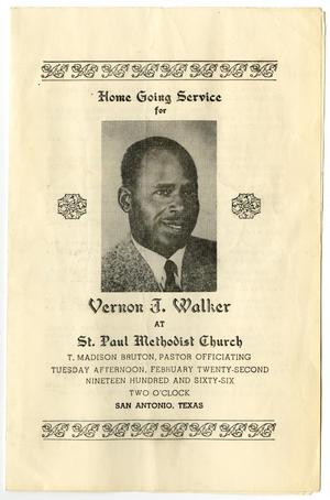 Primary view of object titled '[Funeral Program for Vernon J. Walker, February 22, 1966]'.