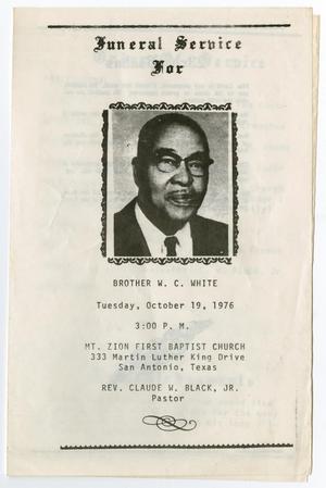 Primary view of object titled '[Funeral Program for W. C. White, October 19, 1976]'.