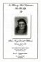 Pamphlet: [Funeral Program for Sister Inez Sorrells Williams, June 29, 2006]
