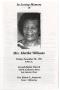 Pamphlet: [Funeral Program for Martha Williams, November 30, 2001]
