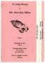 Pamphlet: [Funeral Program for Anna Kate Wilson, May 15, 1992]