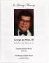 Pamphlet: [Funeral Program for George Joe Winn, III, January 18, 2011]
