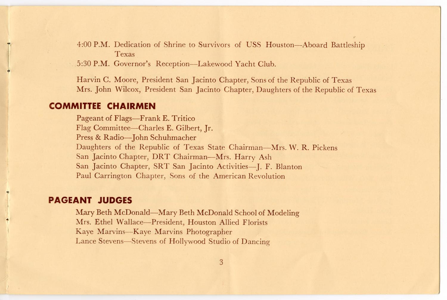 [Program for San Jacinto Day Celebration - 1960-04]
                                                
                                                    3
                                                