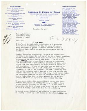 Primary view of object titled '[Letter from Ed Idar, Jr. to John J. Herrera - December 27, 1955]'.