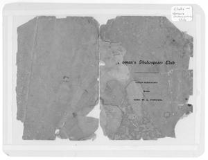 Primary view of object titled 'Woman's Shakespeare Club Programme'.