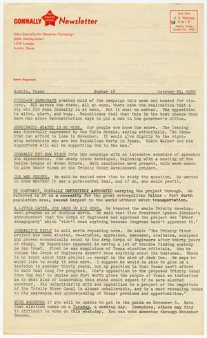 Primary view of object titled '[Connally Newsletter, Number 18, October 23, 1962]'.