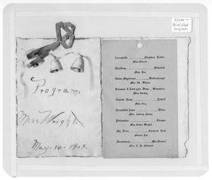 Primary view of object titled '[Ariel Club program for Miss Wright]'.