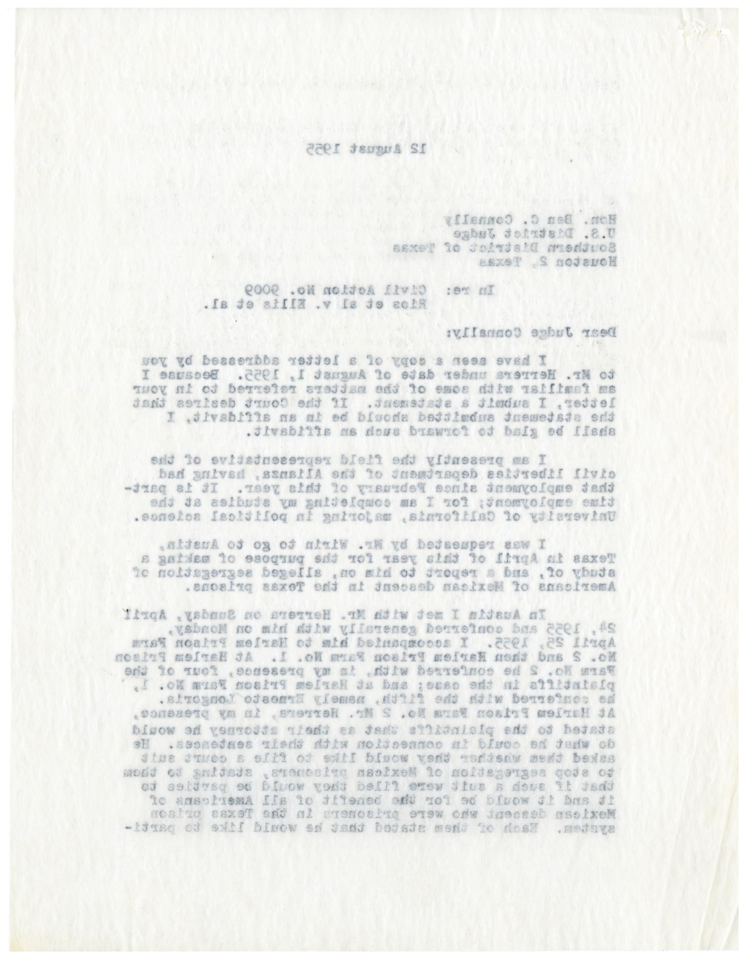 [Letter from Ralph Guzman to Ben C. Connally - 1955-08-12]
                                                
                                                    [Sequence #]: 2 of 4
                                                