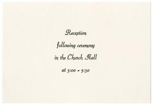 Primary view of object titled '[Wedding reception announcement for Mary Lovar and Samuel Gonzalez]'.