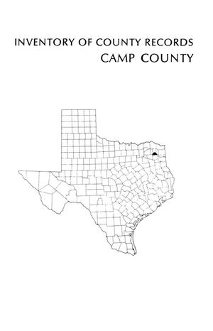 Primary view of object titled 'Inventory of county records, Camp County Courthouse, Pittsburg, Texas'.