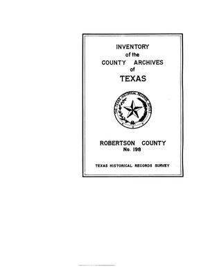 Primary view of object titled 'Inventory of the county archives of Texas : Robertson County, no. 198'.