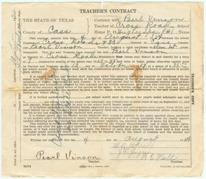 Primary view of object titled 'Teacher's Contract for Pearl Vinson, 1924'.