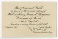 Thumbnail image of item number 1 in: '[Announcement Card for the Reception and Ball in Honor of Governor James E. Ferguson, January 19, 1915]'.