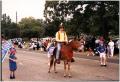 Photograph: [Charles Wilson Rides a Donkey in the 1994 Diboll Day Parade