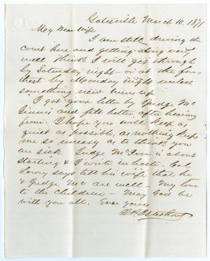 Primary view of object titled '[Letter from John Patterson Osterhout to Junia Roberts Osterhout, March 10, 1871]'.