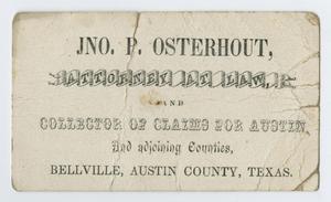 Primary view of object titled '[Business Card for John Patterson Osterhout]'.