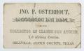Primary view of [Business Card for John Patterson Osterhout]