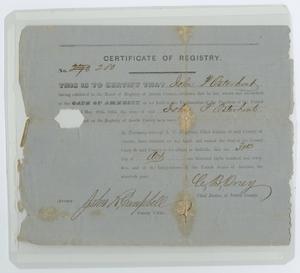 Primary view of object titled '[Certificate of Voter Registration for John Patterson Osterhout]'.