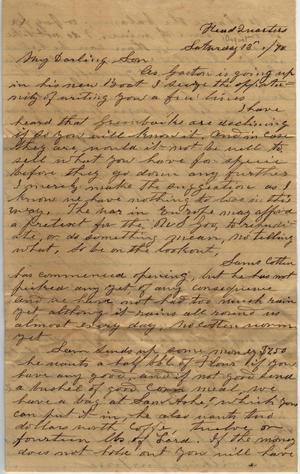 Primary view of object titled 'Letter to Cromwell Anson Jones, 13 [August] 1870'.