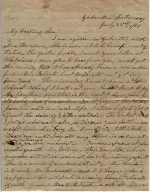 Primary view of object titled 'Letter to Cromwell Anson Jones, 23 July 1869'.