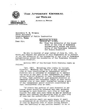 Primary view of object titled 'Texas Attorney General Opinion: O-3823'.