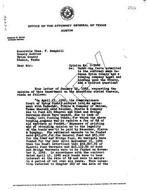 Primary view of object titled 'Texas Attorney General Opinion: O-5048'.