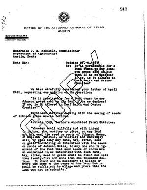 Primary view of object titled 'Texas Attorney General Opinion: O-5983'.