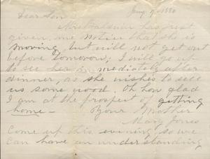 Primary view of object titled 'Letter to Cromwell Anson Jones, [7 January 1880]'.
