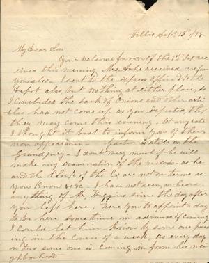 Primary view of object titled 'Letter to Cromwell Anson Jones, 13 September 1878'.