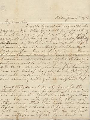 Primary view of object titled 'Letter to Cromwell Anson Jones, 4 June 1878'.