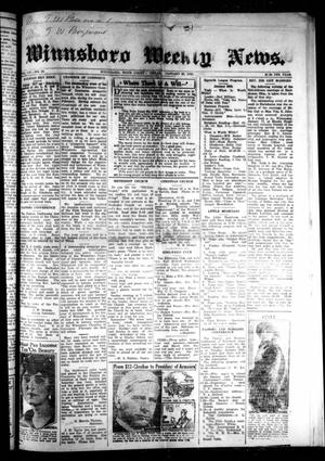 Primary view of object titled 'Winnsboro Weekly News (Winnsboro, Tex.), Vol. 14, No. 19, Ed. 1 Thursday, January 25, 1923'.