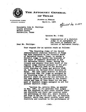 Primary view of object titled 'Texas Attorney General Opinion: C-223'.