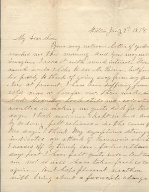 Primary view of object titled 'Letter to Cromwell Anson Jones, 9 January 1878'.