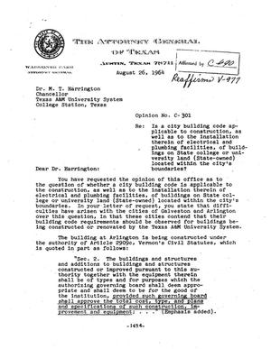 Primary view of object titled 'Texas Attorney General Opinion: C-301'.