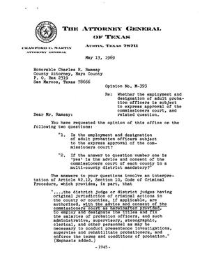 Primary view of object titled 'Texas Attorney General Opinion: M-393'.
