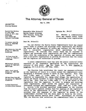 Primary view of object titled 'Texas Attorney General Opinion: JM-157'.