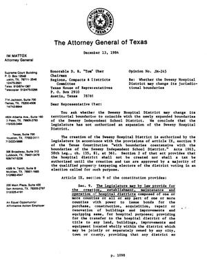 Primary view of object titled 'Texas Attorney General Opinion: JM-245'.