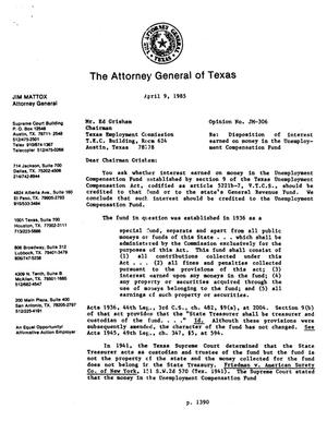 Primary view of object titled 'Texas Attorney General Opinion: JM-306'.