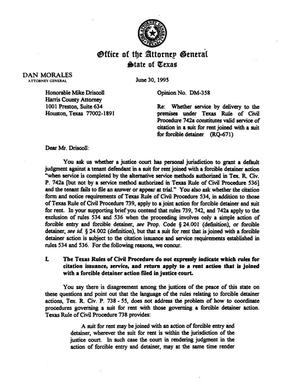 Primary view of Texas Attorney General Opinion: DM-358