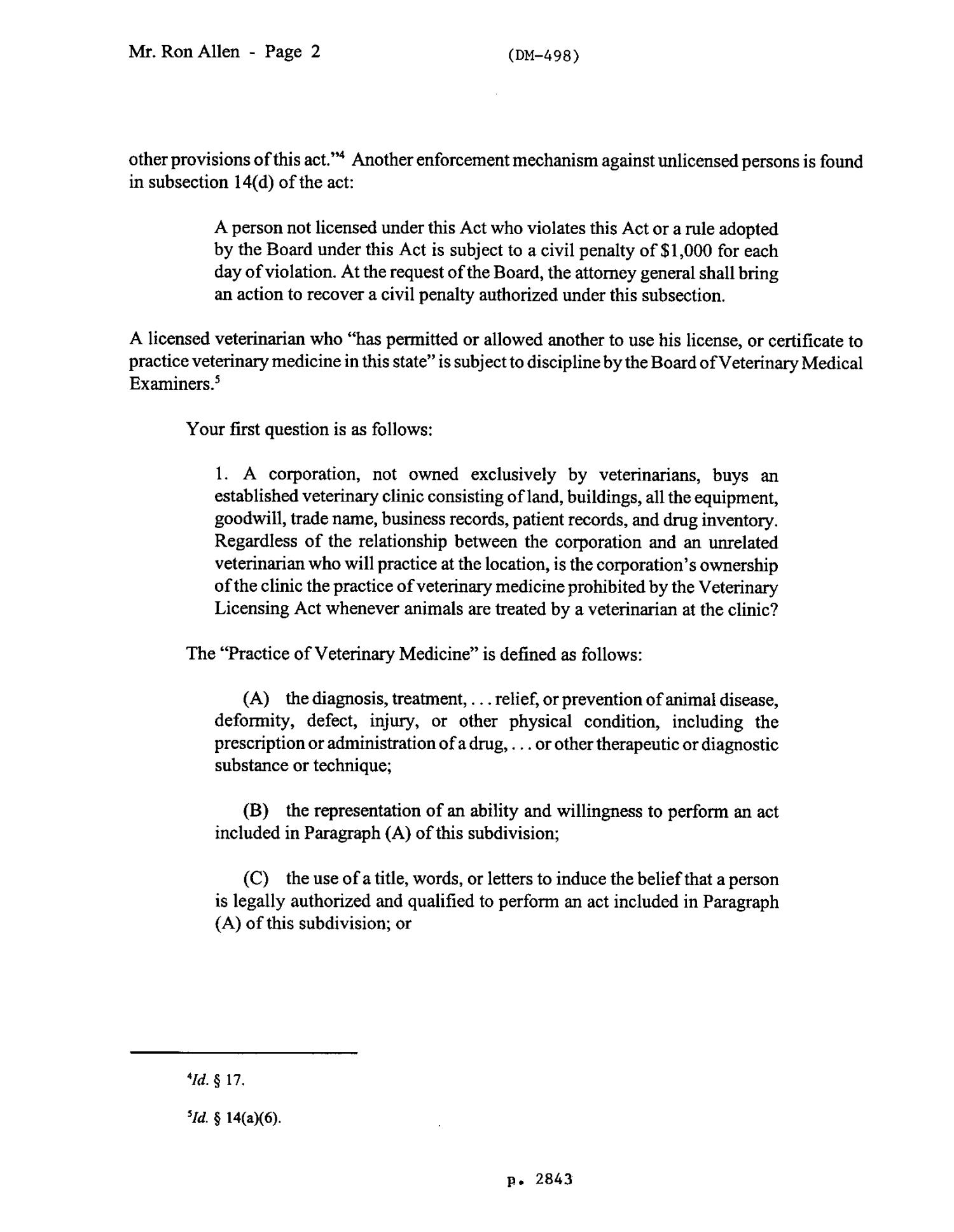 Texas Attorney General Opinion: DM-498
                                                
                                                    [Sequence #]: 2 of 10
                                                