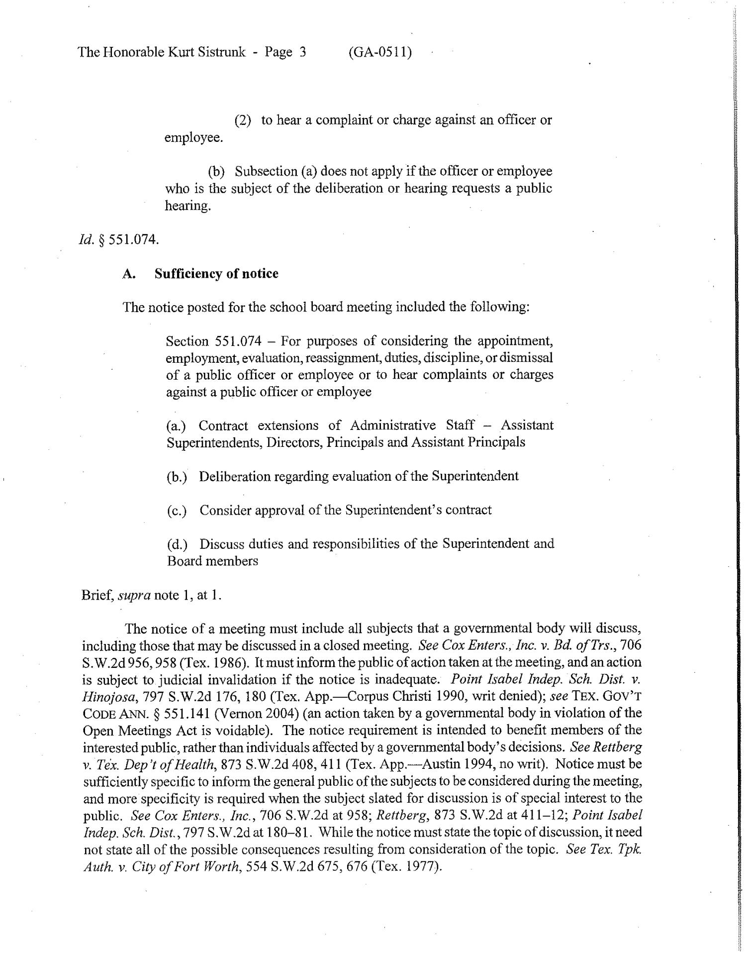 Texas Attorney General Opinion: GA-0511
                                                
                                                    [Sequence #]: 3 of 8
                                                