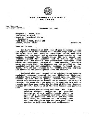 Primary view of object titled 'Texas Attorney General Opinion: LO90-102'.