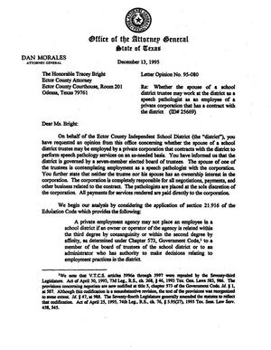 Primary view of object titled 'Texas Attorney General Opinion: LO95-080'.