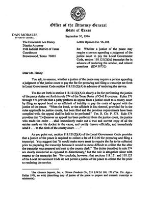 Primary view of object titled 'Texas Attorney General Opinion: LO96-108'.