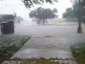 Primary view of [Photograph of flash flood at the Emily Fowler Central Library]