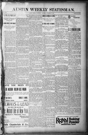 Primary view of object titled 'Austin Weekly Statesman. (Austin, Tex.), Vol. 25, Ed. 1 Thursday, November 14, 1895'.
