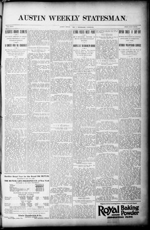 Primary view of object titled 'Austin Weekly Statesman. (Austin, Tex.), Vol. 26, Ed. 1 Thursday, September 3, 1896'.