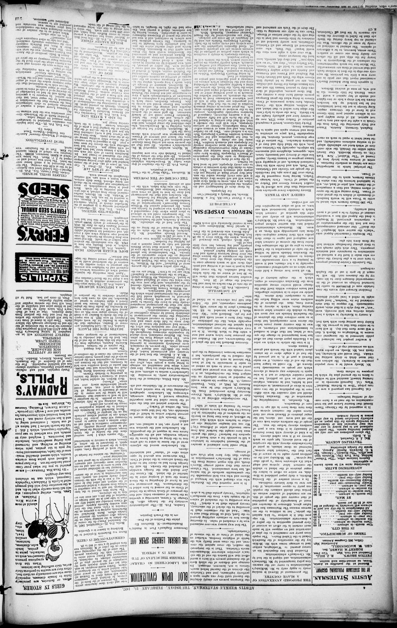 Austin Weekly Statesman. (Austin, Tex.), Vol. 26, Ed. 1 Thursday, February 25, 1897
                                                
                                                    [Sequence #]: 4 of 12
                                                